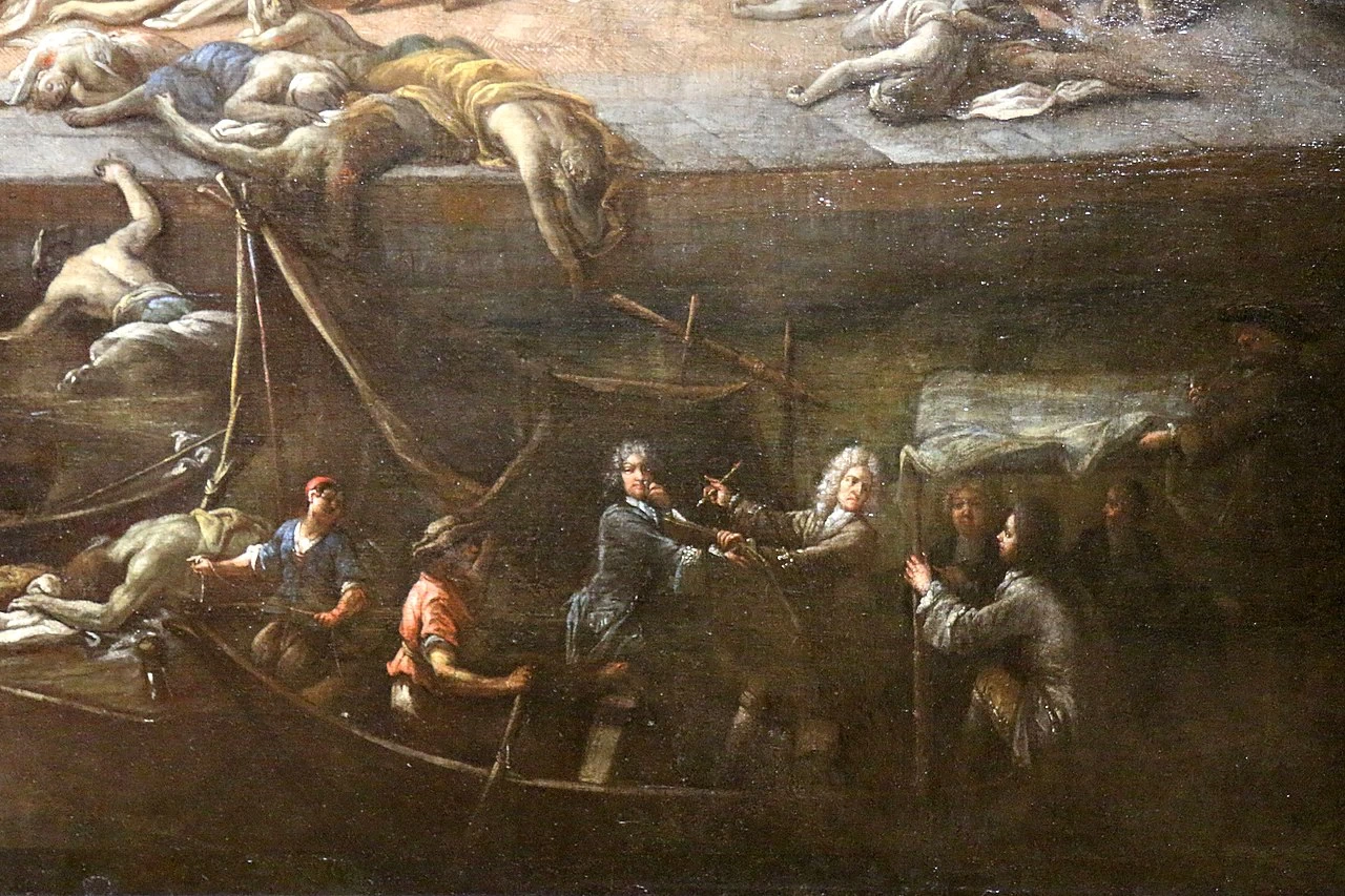 Veduta del Municipio durante la peste del 1720 a Marsiglia - Musée des Beaux, Arts de Marseille, dettaglio